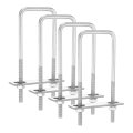 4sets 304 Stainless Steel Square U-bolts 2 05 52mm Inner Width 5 91 150mm Length M8 With Nuts Frame Plate Gasket For 