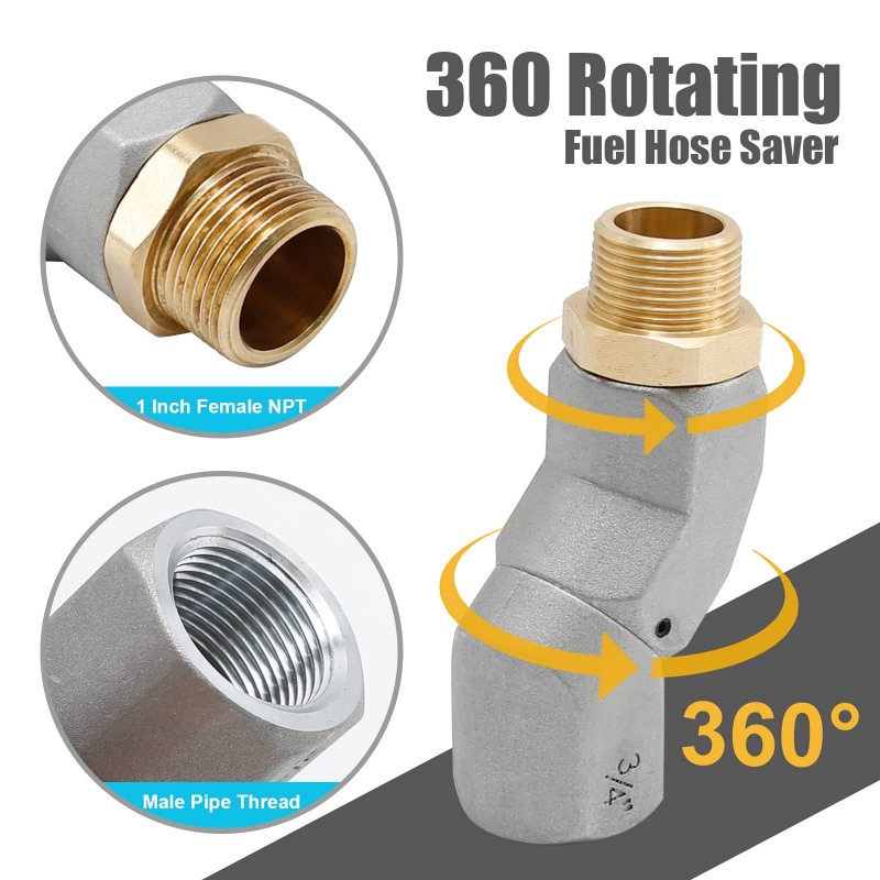 3 4 In Npt Fuel Hose Swivel With 360 Rotating Connector For Transfer Pump Zinc Alloy Plane 2 Pcs