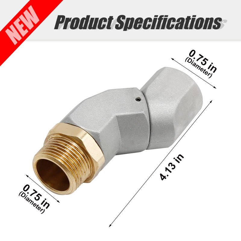 3 4 In Npt Fuel Hose Swivel With 360 Rotating Connector For Transfer Pump Zinc Alloy Plane 2 Pcs