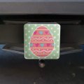 Cute Easter Egg Pink With Hearts Tow Trailer Hitch Cover Plug Insert