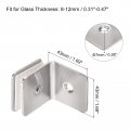 Uxcell Stainless Steel 90 Degree Glass Clamp 6pcs For 8-12mm Thickness Single Side Square Frameless Corner Bracket Clip Shower