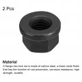 Uxcell M14 Flange Hex Nuts 2pcs Grade 12 9 Carbon Steel Black Oxide Finished For Machinery