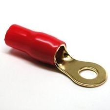 Xscorpion Rt4r Gold Plated Ring Terminals With 5 16 Hole 4 Ga Red Rt4r