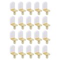 50pcs Shelf Support Pegs 6mm L-shaped Bracket Style With Rubber Sleeve Metal Holder For Kitchen Cabinet Bookcase Gold White 