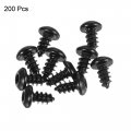 Uxcell Hex Socket Self Tapping Screws M3 X 6mm Carbon Steel Wood Screw 200pcs