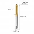 Uxcell Metric Thread Tap M6 X 0 5 H2 Titanium Coated Hss-co M35 High Speed Steel Straight Flutes Machine Screw Threading