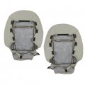 Wflnhb Artificial Leather Front Driver And Passenger Side Bottom Top Lean Back Perforated Seat Covers Grey Replacement For