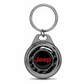 Ipick Image For Jeep In Red Real Black Carbon Fiber Roundel Metal Case Key Chain Keychain Official Licensed Black