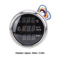 52mm Digital Water Temp Oil Pressure Tachometer Rpm Meter With Blue Display For Car Rv Truck Boat Motorcycle 12v 24v System