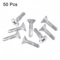 Uxcell Phillips Head Self Drilling Screws 14 X 3 4 410 Stainless Steel Full Thread Sheet Metal Screw 50pcs