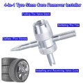 2 Pcs 4-way Valve Core Tool Tires 4-in-1 Tyre Removal Stem Puller Tool For Bicycle Car Bike And Automobile Tires