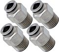Vixen Air 1 4 Npt Male Push To Connect Ptc Straight Pneumatic Fitting For Od Hose Bundle Of Four Fittings Vxa7141-4 