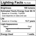Satco S8021 1ws14 Led Cl 27k 120v Nd 4-pack4