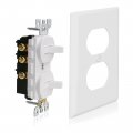 Baomain Double Toggle Light Switch W Wall Plate 15 Amp 125v Two Single Pole Residential Grade On Off Electricalall