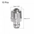 Uxcell 304 Stainless Steel Straight Grease Fitting M10 X 1mm Thread Hydraulic Accessories 10pcs