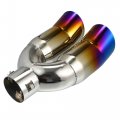 Uxcell Stainless Steel Double Outlet Car Muffler Tail Tip For 1 6 -2 Od Exhaust Pipe