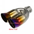 Uxcell Stainless Steel Double Outlet Car Muffler Tail Tip For 1 6 -2 Od Exhaust Pipe