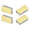 4pcs 1 6 Non Magnetic Latch Clamp Steel Glass Cabinet Clip Metal Rectangular Adjustable Frameless For Door Wardrobe Gold 