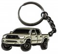 Taco Metal Keychain For Tacoma Trd Accessories Durable Steel Gray Key Ring Offroad Truck Mods Small Modern Scratch Resistant 
