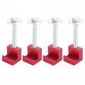 4pcs Universal Aluminum Alloy Pickup Truck Tool Box Tie Downs J Shape Hooks Clamps Crossover Toolbox Mouting For Bed Red 