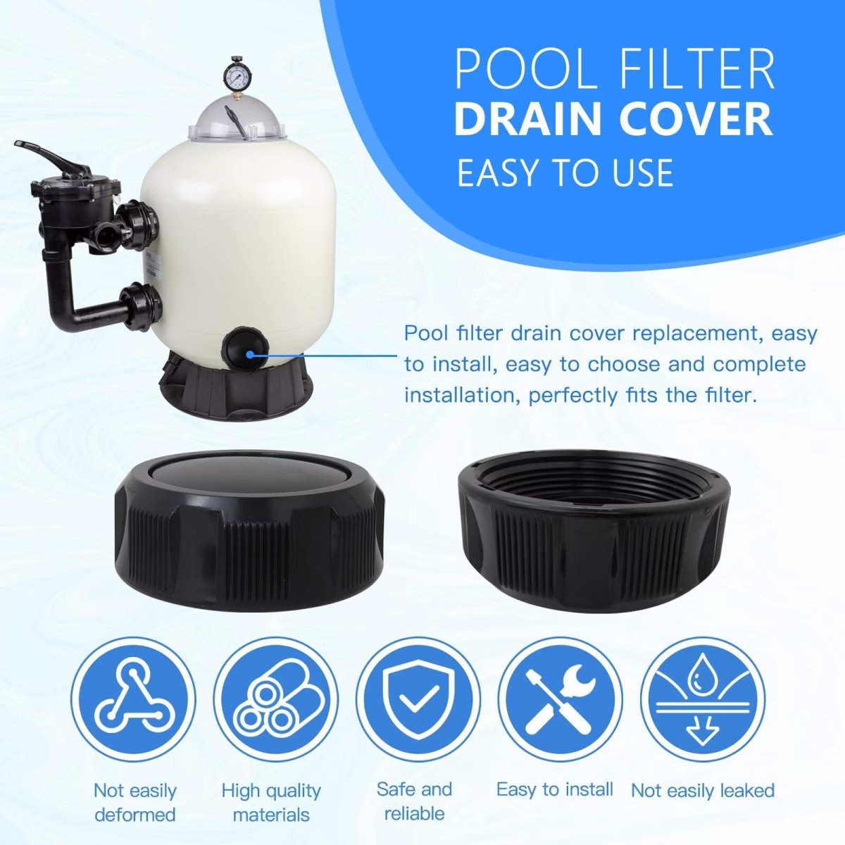 R0523000 Filter Drain Cap Assembly For Zodiac Jandy Dev Cv Del Cs Cl Cl340 Cl460 Cv460 Cv580 Dev48 Cs150 Cs200 Series Pool Salt