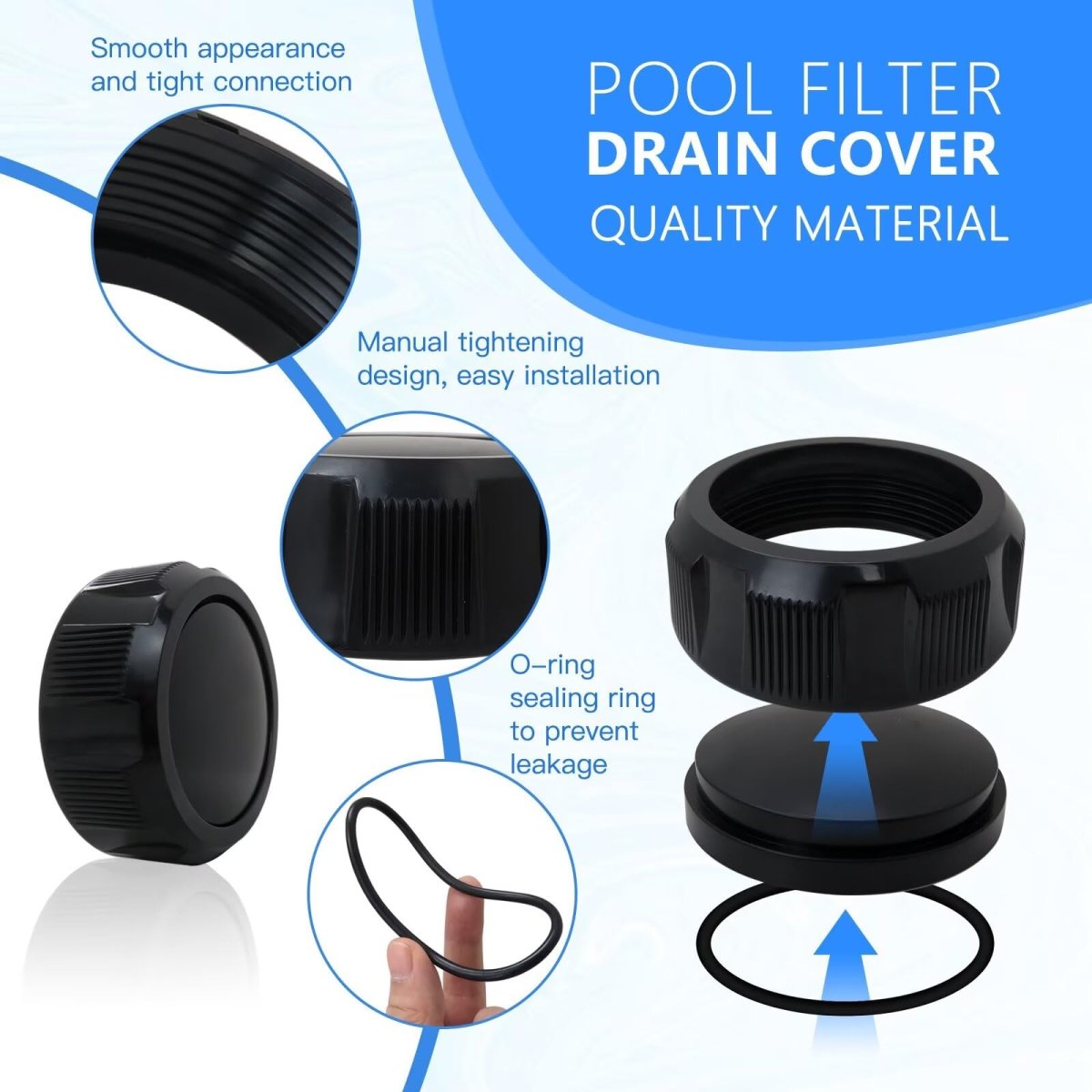 R0523000 Filter Drain Cap Assembly For Zodiac Jandy Dev Cv Del Cs Cl Cl340 Cl460 Cv460 Cv580 Dev48 Cs150 Cs200 Series Pool Salt