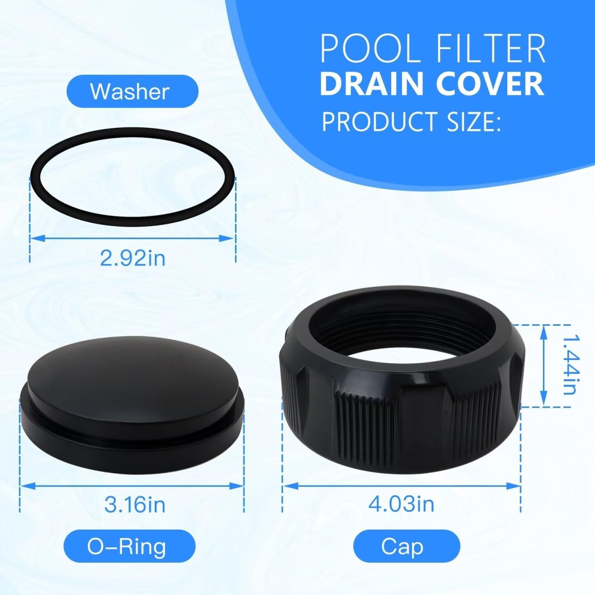 R0523000 Filter Drain Cap Assembly For Zodiac Jandy Dev Cv Del Cs Cl Cl340 Cl460 Cv460 Cv580 Dev48 Cs150 Cs200 Series Pool Salt