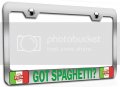 Got Spaghetti Italian Italy Chrome Metal License Plate Frame Tag Holder Y60 