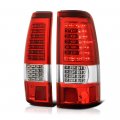 1999-2002 Chevy Silverado 1999-2006 Gmc Sierra 1500 2500 3500 Pickup Truck Red Lens C-shape Full-led Tail Light Housing Lamp 