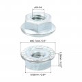 Uxcell 10-24 Serrated Flange Hex Lock Nuts 15pcs Carbon Steel Non-slip Hexagon Nut Full Thread Bright Finish Silver