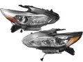 Headlight Assembly Set Of 2 Halogen With Chrome Bezel For 2016-2018 Nissan Altima Sedan Without Led Daytime Running Lights 