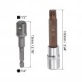 Uxcell M12 Spline Bit Socket 1 2 Square Drive Cr-v Sockets S2 Steel Bits 4 Length With Hex Shank Power Drill Adapter