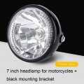 7inch Universal Motorcycle Motorbike Headlight 35w H4 Halogen Bulb Yellow Led With Black Bracket Fit For Suzuki Kawasaki Atv