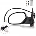 Ocpty Black Left Side Mirror Fit For 2007-2013 Chevy Silverado 1500 Metallic Finish Glass Manual Folding Heated Memory Turn