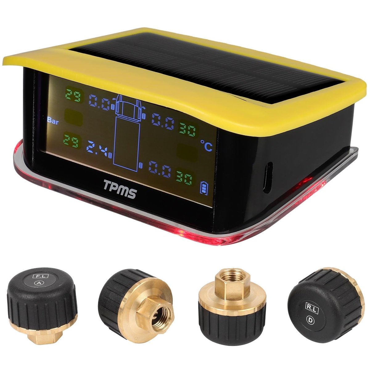 Wireless Tpms Sensor 433mhz Real Time Tire Pressure Monitoring System For Rvs And Cars All Season Weatherproof Replacement