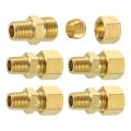 5pcs Brass Pipe Fittings 16 Od X 1 8 Npt Male Compression Tube Fitting Union Connector Straight Coupling Adapter Fit 5 