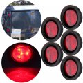 Ocpty 4led Side Marker Light 5pcs 2 5a Red Round Trailer Lamp Stop Turn Tail Fit For Boats Truck Pickups 12v Waterproof Signal