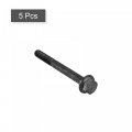 Uxcell M6x55mm Hex Flange Bolts 5pcs 10 9 Grade Carbon Steel Hexagon Head Screws