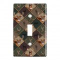Deer Antler Hunting Hunter Camouflage Diamond Plastic Wall Decor Toggle Light Switch Plate Cover 