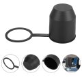 2pcs Universal Rv Trailer Hitch Ball Cover With Hook Towball For Car Truck Boat Waterproof Protector Cap Drawbar 55mm Id Black