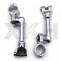 Smt-chrome Long Angled Adjustable Peg Mounting Kit Footpeg Foot Rest Compatible With V-star Roadstar Suzuki Boulevard Equipped