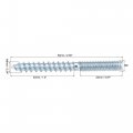 Uxcell M6x22mm Hanger Bolts Double Head Dowel Screw For Wood Furniture 20pcs