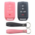 Kcpros 2pcs Rubber Silicone 5 Buttons Smart Key Fob Cover Case Skin Protector Keyless With Keychain For Jeep Grand Cherokee 