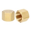 2pcs Brass Compression Cap Fitting Stop Valve 1 4 Npt Hex Thread Pipe Flare Tubing Ends Sealing For Air Conditioner Water Gas 