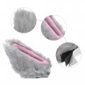 Acropix 1 Pair Universal Bicycle Motorcycle Self Adhesive Plush Cat Ears Shape For Helmet Decor Accessory Light Gray Pink