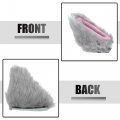 Acropix 1 Pair Universal Bicycle Motorcycle Self Adhesive Plush Cat Ears Shape For Helmet Decor Accessory Light Gray Pink