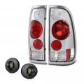 Chrome Housing Euro Style Tail Light Full-led License Plate Lamp Assembly Replacement Bundle For 1997-2003 Ford F150 1999-2007 