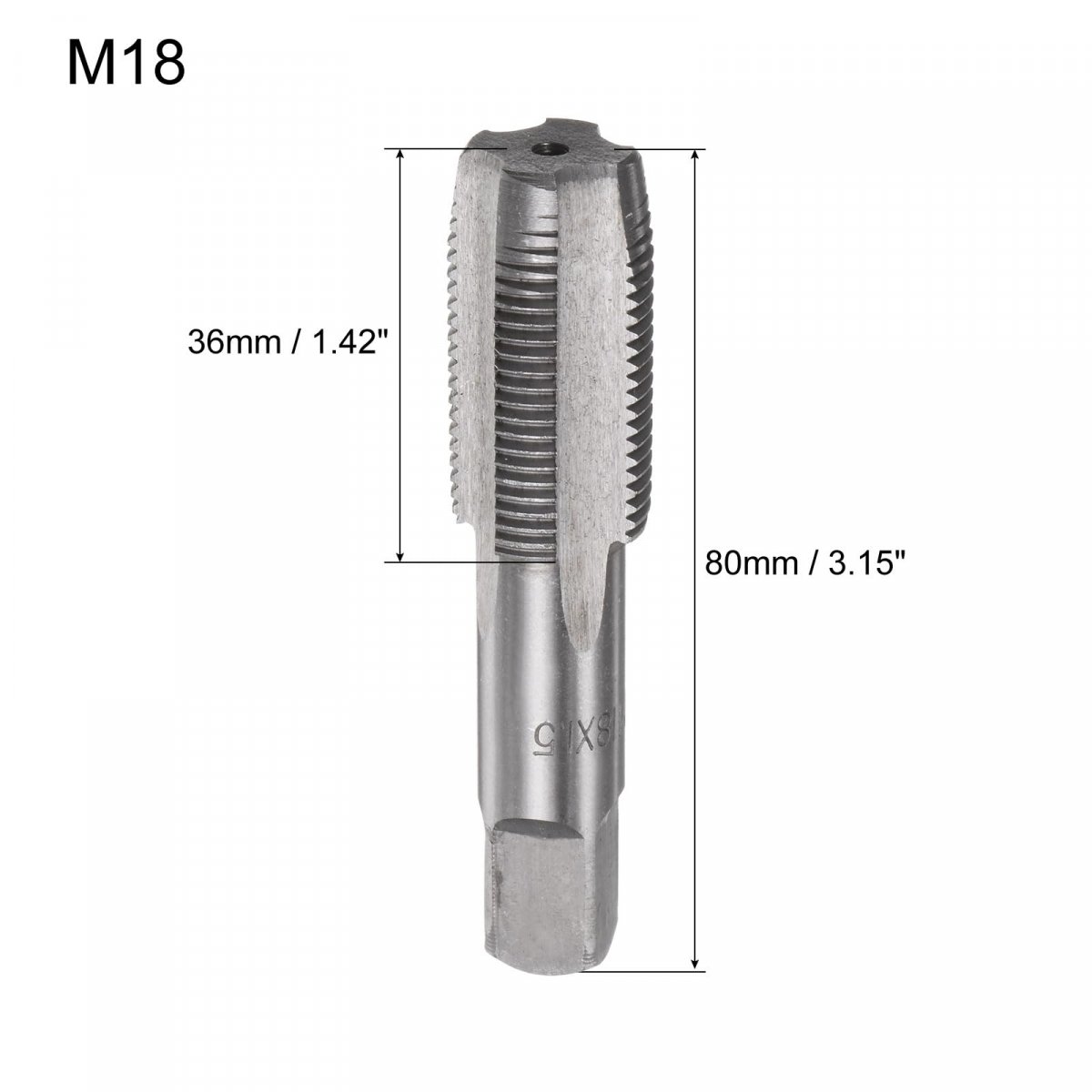 Metric Hand Tap M18 Thread 5 Pitch 4 Straight Flutes H2 Alloy Tool Steel Bottom Er Screw Tap Set Tapping Tools For Repairing 1
