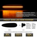 Vipmotoz Full Led Strip Front Side Marker Lights Fender Parking Lamps Compatible With 2004-2006 Pontiac Gto Chrome Housing