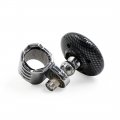 Uxcell Carbon Fiber Pattern Folding Steering Wheel Knob Power Handle Grip Ball For Auto Car